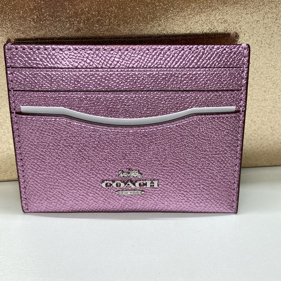 Coach pink metallic card case - Picture 3 of 8
